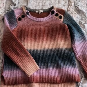 Madewell Space-Dyed Button-Shoulder Pullover Sweater